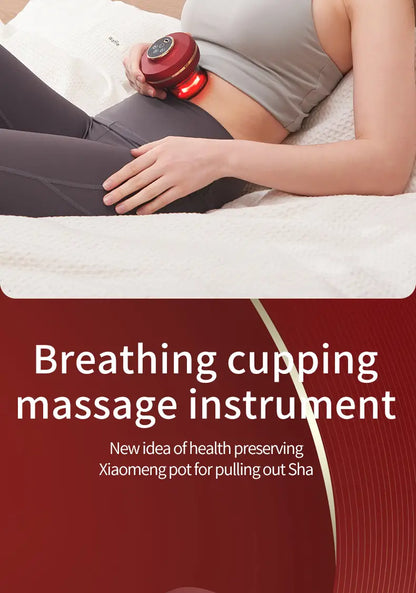 Portable Electric Cupping Massager with Red Light 2 Cups